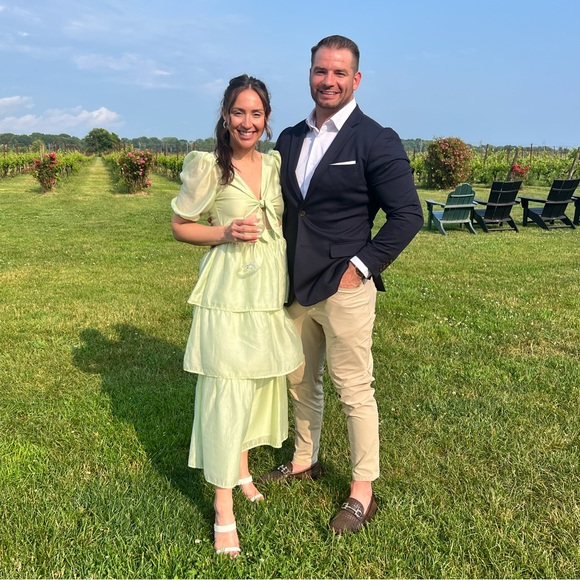 Wayf Tiered MIDI Dress, Seafoam, Size S - EUC! Worn once for a wedding! - Picture 2 of 8